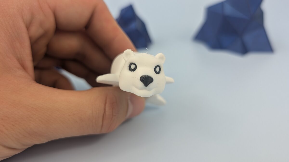 Polar Bear Articulated Keychain Figure Hand -Biocraftlab
